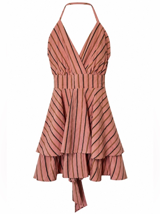 HYFVE Dresses & Skirts - HYFVE NWT Striped Halter Tiered Dress- S